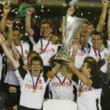 Valencia celebrate their triumph